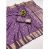 Women's Jacquard Silk Jaquard Woven Saree With Unstitched Blouse 5.5Mtr (Purple) Women's Jacquard Silk Jaquard Woven Saree With Unstitched Blouse 5.5Mtr (Purple)