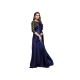Women's Satin Solid Saree With Unstitched Blouse 5.5Mtr (Navy Blue)