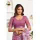 Women's Linen Cotton Printed Ready To Wear Saree With Unstitched Blouse 5.5 Mtr (Light_Mauve)