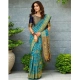 Women's Silk Blend Woven Zari Work Saree With Unstitched Blouse 5.5Mtr (Rama)