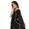 Women's Georgette Printed Saree With Unstitched Blouse 5.5Mtr (Black) Women's Georgette Printed Saree With Unstitched Blouse 5.5Mtr (Black)