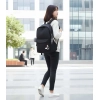 Unisex PU Leather Solid Medium Zipper Backpack (Black) Unisex PU Leather Solid Medium Zipper Backpack (Black)