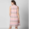 Women's Polyester Striped Sleeveless Dress (Pink)