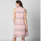 Women's Polyester Striped Sleeveless Dress (Pink)