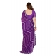 Women's Georgette Printed Saree With Unstitched Blouse 5.5Mtr (Purple)