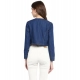 Women's Denim Embellished Long Sleeves Shrug (Blue) Women's Denim Embellished Long Sleeves Shrug (Blue)