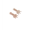 Women's Brass Silver Plated Drop Earrings (Pink)
