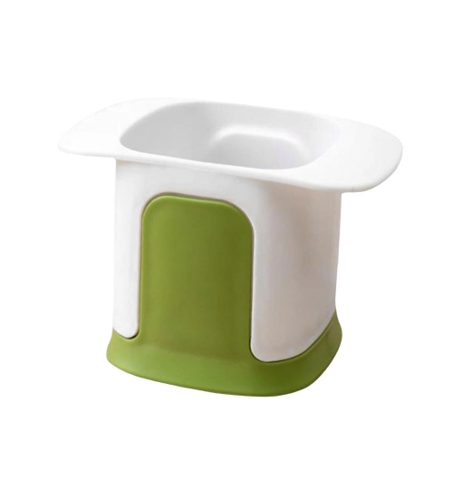 ABS Plastic Solid Hand Pressure Vegetable Chopper and Dicer (Green-White)