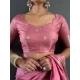 Women's Satin Printed Saree With Unstitched Blouse 5.5Mtr (Pink) Women's Satin Printed Saree With Unstitched Blouse 5.5Mtr (Pink)