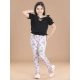 Girl's Cotton Lycra Floral Elasticated Jeggings (Lavender) Girl's Cotton Lycra Floral Elasticated Jeggings (Lavender)