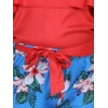 Girl's Rayon Floral Short Sleeve Top and Trouser Set (Multicolor)