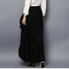 Women's Rayon Ruffled Elasticated Skirt (Black)