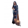 Women's Soft Lichi Silk Printed Saree With Unstitched Blouse 5.5Mtr (Grey) Women's Soft Lichi Silk Printed Saree With Unstitched Blouse 5.5Mtr (Grey)