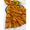 Women's Vichitra Silk Printed Saree With Unstitched Blouse 5.5Mtr (Mustard) Women's Vichitra Silk Printed Saree With Unstitched Blouse 5.5Mtr (Mustard)