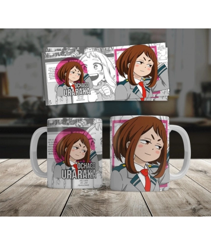 Anime Ochaco Uraraka Ceramic Printed Coffee Mug (White)