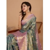 Women's Jacquard Saree With Unstitched Blouse 5.5Mtr (Multicolor)