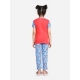 Girl's Cotton Hosiery Printed Night Suit Set (Red-Blue) Girl's Cotton Hosiery Printed Night Suit Set (Red-Blue)