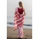 Women's Linen Printed Saree With Unstitched Blouse 5.5Mtr (Red)