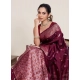 Women's Jacquard Woven Saree With Unstitched Blouse 5.5Mtr (Maroon)