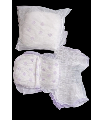 Pack of_10 Pcs Cotton Disposable Lady Period Pants Sanitary Napkin (White)