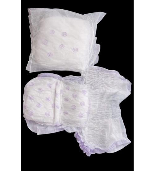 Pack of_10 Pcs Cotton Disposable Lady Period Pants Sanitary Napkin (White)