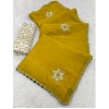 Women's Chiffon Butti Dotted Saree With Unstitched Blouse 5.5Mtr (Yellow) Women's Chiffon Butti Dotted Saree With Unstitched Blouse 5.5Mtr (Yellow)