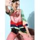 Women's Satin Colour Block Long Sleeves Co-Ord Set (Multicolor) Women's Satin Colour Block Long Sleeves Co-Ord Set (Multicolor)