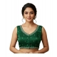 Women's Zimmi Choo Sequin Work V-Neck Padded Blouse (Green 38 Ready (Self Alterable 36–40)