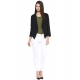 Women's Polyester Solid Long Sleeves Blazer (Black)