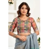 Women's Faux Linen Geometric Ready to wear Saree With Unstitched Blouse 5.5Mtr (Grey) Women's Faux Linen Geometric Ready to wear Saree With Unstitched Blouse 5.5Mtr (Grey)