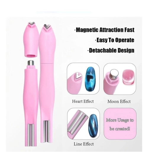 Plastic Solid Magnetic Nail Art Pen Set (Multicolor)