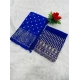 Women's Embroidered Georgette Saree With Unstitched Blouse (Blue, 5-6 Mtrs)