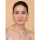 Women's Brass Silver Plated Pendant Set (Orange) Women's Brass Silver Plated Pendant Set (Orange)