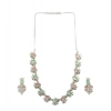 Women's Brass Silver Plated Necklace set (Multicolor)