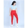 Girl's Cotton Lycra Printed Elasticated Leggings (Red) Girl's Cotton Lycra Printed Elasticated Leggings (Red)
