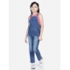 Girl's Denim Washed Buttoned Dungaree (Blue) Girl's Denim Washed Buttoned Dungaree (Blue)