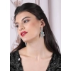 Women's Brass Silver Plated Drop Earrings (Turquoise)