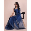 Women's Jimmy choo Embellished Bollywood Saree With Unstitched Blouse 5.5Mtr (Blue) Women's Jimmy choo Embellished Bollywood Saree With Unstitched Blouse 5.5Mtr (Blue)