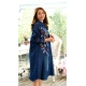 Women's Casual Denim Full sleeve Dress (Blue)