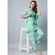 Women's Rayon Floral Kaftan Sleeve Night Suit (Green - Blue) Women's Rayon Floral Kaftan Sleeve Night Suit (Green - Blue)