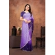 Women's Chiffon Embroidred Saree With Unstitched Blouse 5.5Mtr (Purple) Women's Chiffon Embroidred Saree With Unstitched Blouse 5.5Mtr (Purple)