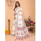 Women's Linen Cotton Printed Saree With Unstitched Blouse 5.5Mtr (Off White) Women's Linen Cotton Printed Saree With Unstitched Blouse 5.5Mtr (Off White)