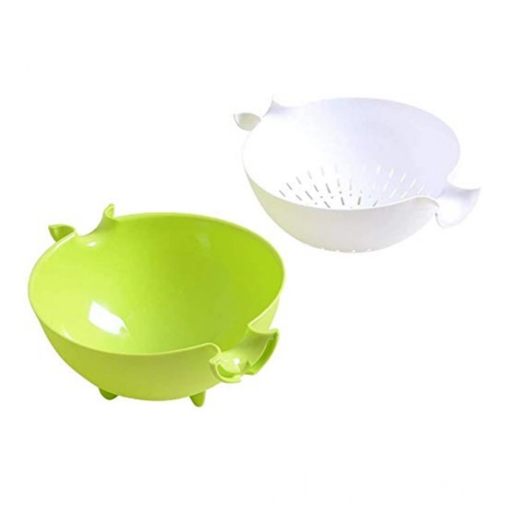 Pack Of 3_Multifunctional Vegetable And Fruit Draining Basket – (Color: Assorted)