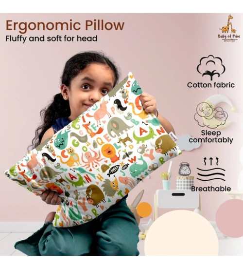 Soft Plush Printed Baby Infant Pillow for Kids Age 1 To 5 Years (Multicolor)