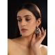 Women's Brass Silver Plated Chandbali Earrings (Multicolor) Women's Brass Silver Plated Chandbali Earrings (Multicolor)