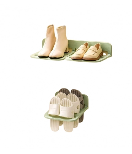 Plastic Solid Wall Hanging Shoe Rack (Multicolor)