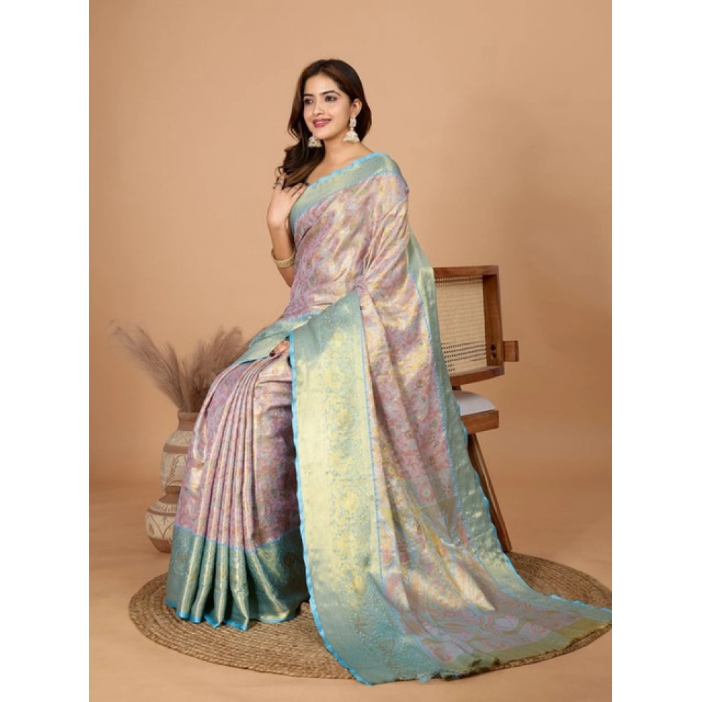 Women's Jacquard Saree With Unstitched Blouse 5.5Mtr (Multicolor) Women's Jacquard Saree With Unstitched Blouse 5.5Mtr (Multicolor)