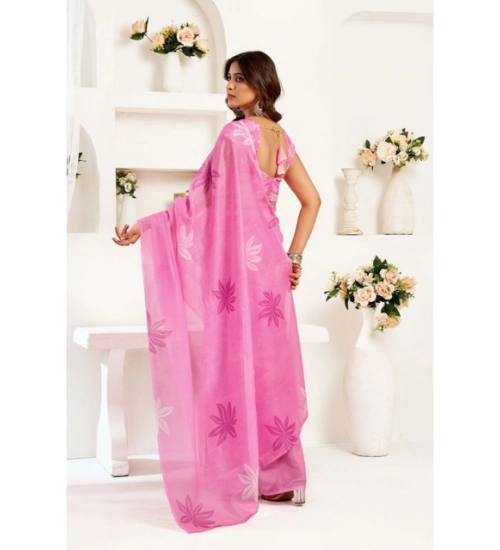 Women's Linen Cotton Printed Ready To Wear Saree With Unstitched Blouse 5.5 Mtr (Light_Pink) Women's Linen Cotton Printed Ready To Wear Saree With Unstitched Blouse 5.5 Mtr (Light_Pink)