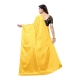 Women's Satin Printed Saree With Unstitched Blouse 5.5Mtr (Yellow)