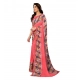 Women's Georgette Printed Saree With Unstitched Blouse 5.5Mtr (Pink)